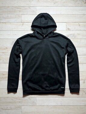 adidas vertical-logo AEROREADY hoodie Womens Black Tonal Wordmark Hoodie M